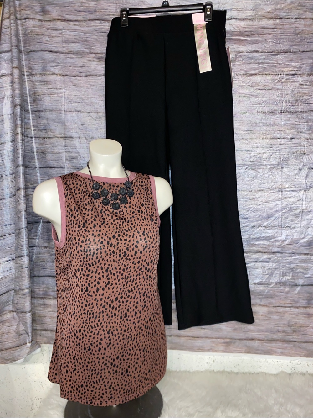 I Believe Women’s Black Wide-Leg Pull On Dress Pants
